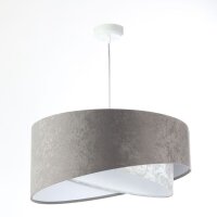 Suspension Gris Blanc &Oslash; 50 cm Abat-jour en tissu...
