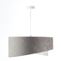 Suspension Gris Blanc Ø 50 cm Abat-jour en tissu...