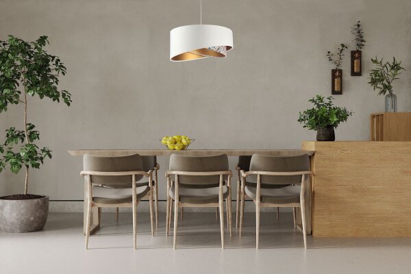 Hängelampe rund D: 50 cm E27 Stoff Velours Optik KARIM