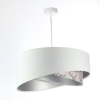 Lampe &agrave; suspendre Blanc Beige Argent E27 &Oslash;...
