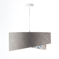 Pendelleuchte Stoffschirm Ø 50 cm Grau Beige...