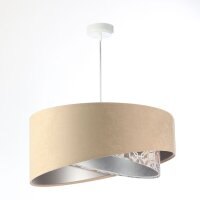 Suspension ronde D : 50 cm E27 Tissu aspect velours...