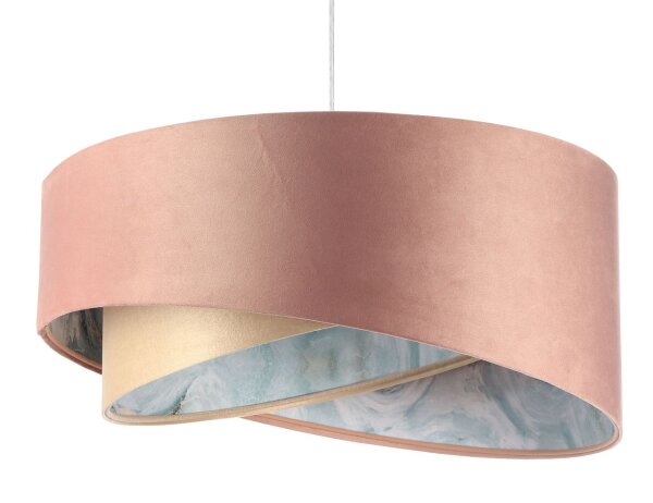 Pendelleuchte Rosa Beige Hellblau Ø 50 cm Stoffschirm E27