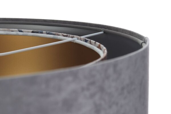 Pendelleuchte E27 rund D: 50 cm Velours Optik Modern Stoff