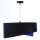 Hängelampe Blau Gold E27 Ø 50 cm Stoff Schirm Veloursoptik