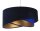 Hängelampe Blau Gold E27 Ø 50 cm Stoff Schirm Veloursoptik
