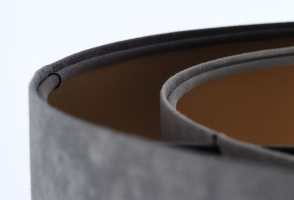 Suspension ronde D : 50 cm Gris Or E27 Abat-jour en tissu