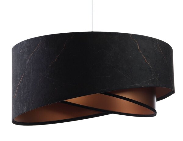 Pendelleuchte rund Stoff D: 50 cm E27 in Schwarz Kupfer