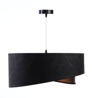 Suspension ronde tissu D : 50 cm E27 en noir cuivre