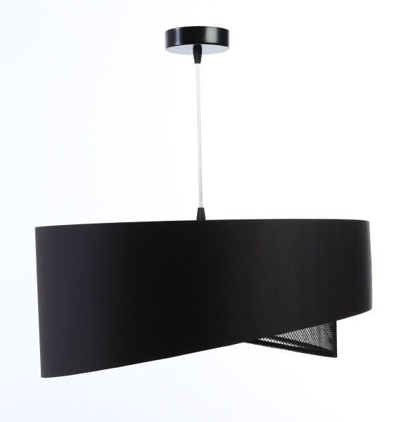 Suspension Satin Netz Ø 50 cm E27 rond Noir Or