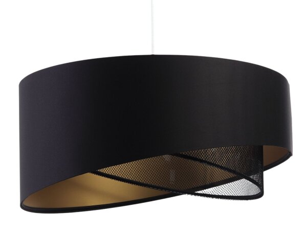 Suspension Satin Netz Ø 50 cm E27 rond Noir Or