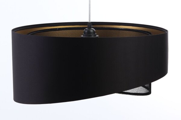 Suspension Satin Netz Ø 50 cm E27 rond Noir Or