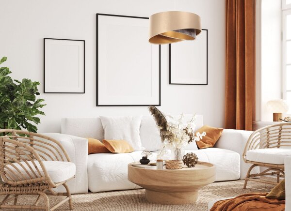 Suspension Satin E27 ronde D : 50 cm en or multicolore