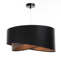H&auml;ngelampe Schwarz Braun Gold E27 rund D: 50 cm Latex