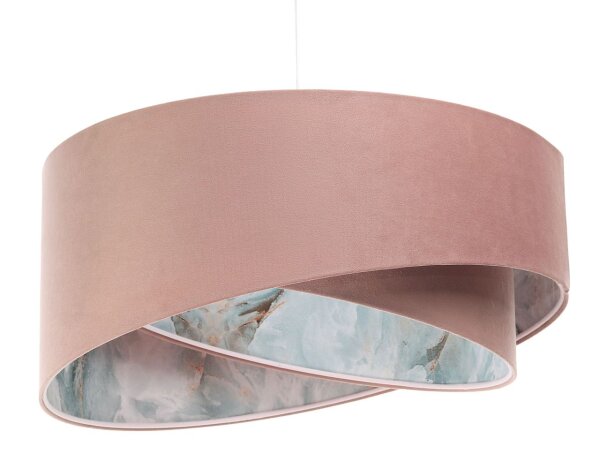 Suspension D : 50 cm E27 Rose Bleu clair Tissu aspect velours