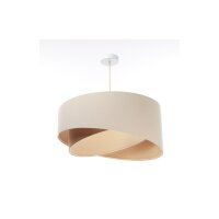 Hängelampe Leinen E27 rund Ø 50 cm Creme...