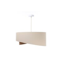 Hängelampe Leinen E27 rund Ø 50 cm Creme...