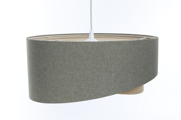 Pendelleuchte rund Ø 40 cm E27 Grün Beige Stoff Modern