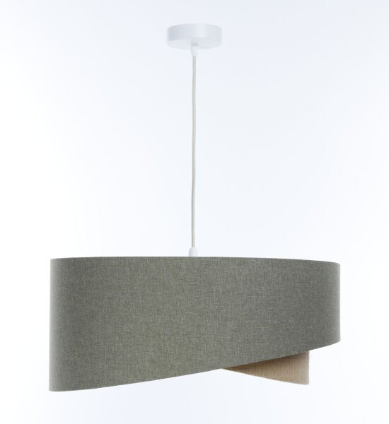 Suspension E27 Abat-jour en tissu Ø 50 cm Vert Beige réglable