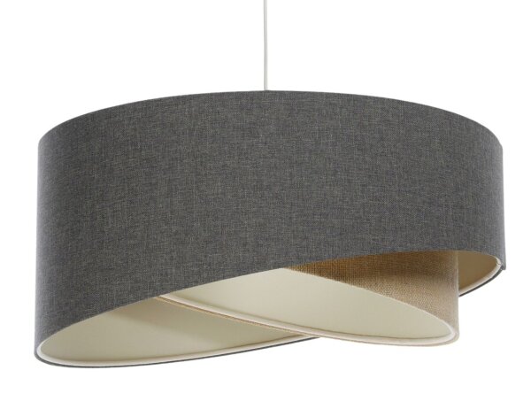 Pendelleuchte Braun Beige E27 rund Ø 60 cm Stoff Modern