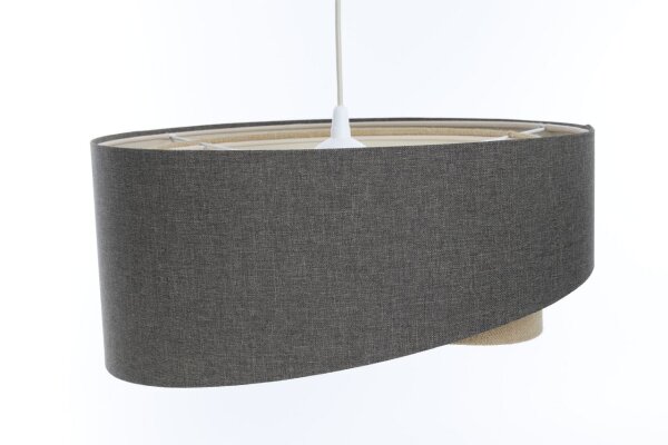 Pendelleuchte Braun Beige E27 rund Ø 60 cm Stoff Modern