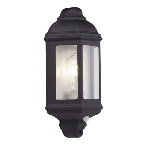 Lampe murale dextérieur IP44 E27 noir détecteur de mouvement H : 36 cm