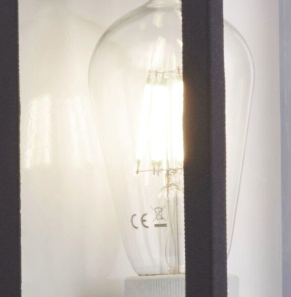 Lampe murale dextérieur IP44 E27 noir détecteur de mouvement H : 36 cm