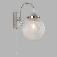 Applique murale avec interrupteur IP44 chrome blanc...