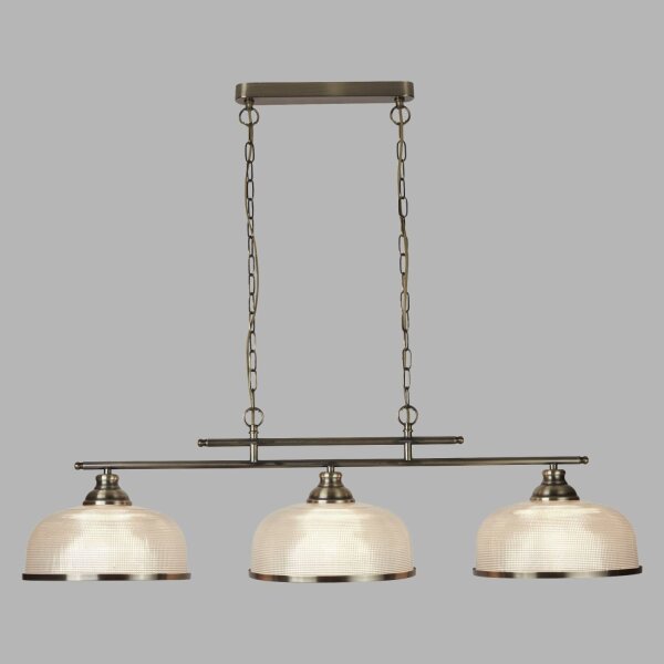 Billardleuchte Esstisch B: 99 cm in Messing antik 3x E27