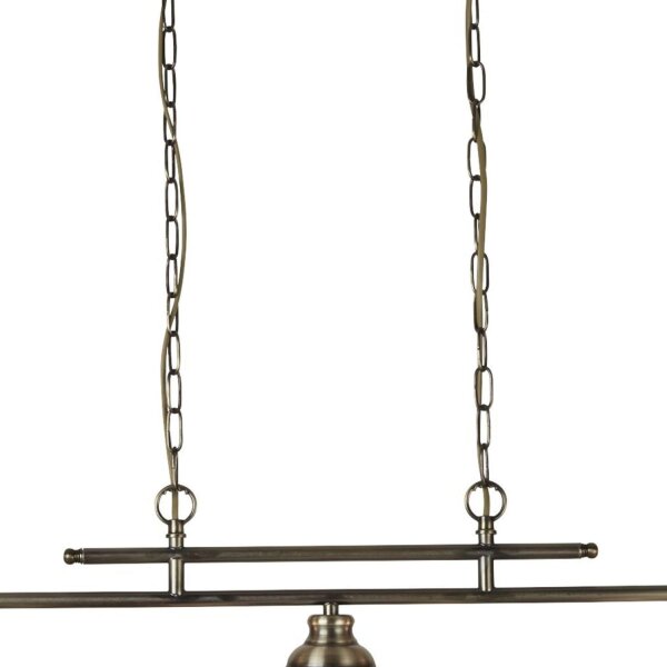 Billardleuchte Esstisch B: 99 cm in Messing antik 3x E27
