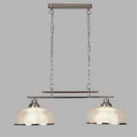 Billardleuchte 2-flammig B: 75 cm in Silber Klar E27
