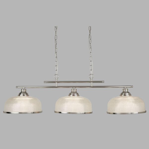 Suspension verre métal L : 99 cm H : max. 1,2 m en argent