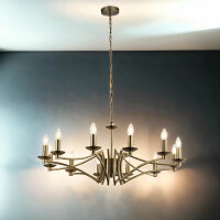 Lustre en laiton antique E14 métal 12 flammes...