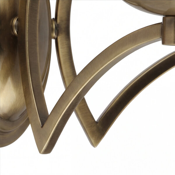 Wandlampe mit Schalter E14 in Messing Antik 2-flammig