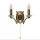 Wandlampe mit Schalter E14 in Messing Antik 2-flammig
