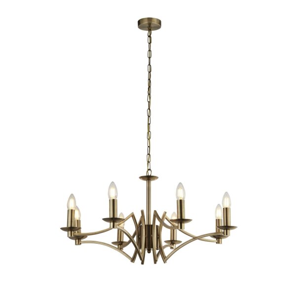 Kronleuchter Messing Antik E14 Metall Ø 72 cm 8-flammig