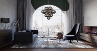Lampe à suspendre verre Ø 41 cm 17x G9 gris...