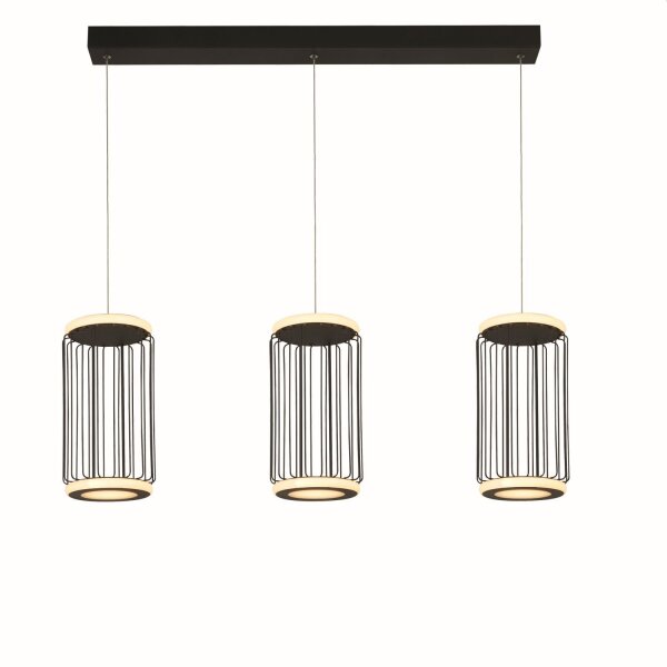 LED Hängelampe Schwarz Weiß Metall 3000 K 996 lm B: 90 cm