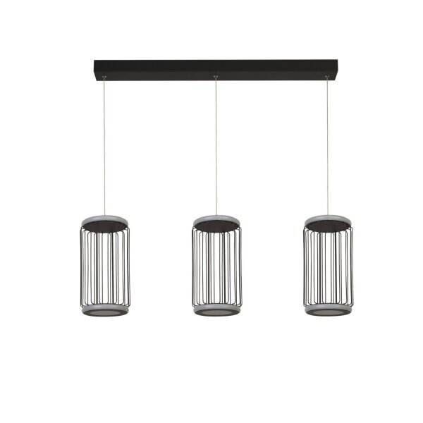 LED Hängelampe Schwarz Weiß Metall 3000 K 996 lm B: 90 cm