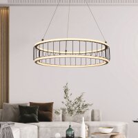 Lustre LED Bœuf Noir Blanc D : 57,5 cm Métal...