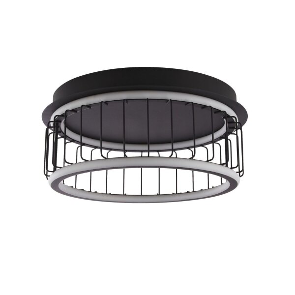 Deckenlampe LED rund Schwarz Weiß 3000 K 1074 lm D: 40 cm