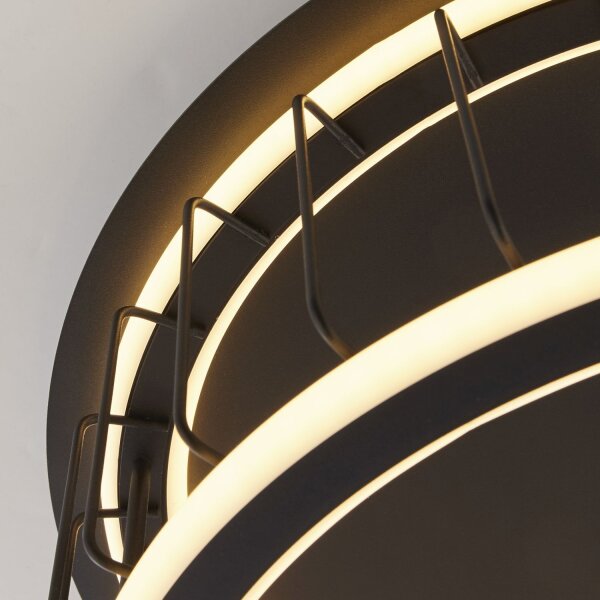 Deckenlampe LED rund Schwarz Weiß 3000 K 1074 lm D: 40 cm