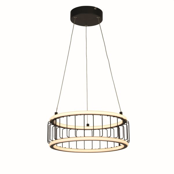 LED Pendelleuchte Ring Ø 38 cm Schwarz Weiß 3000 K 1976 lm