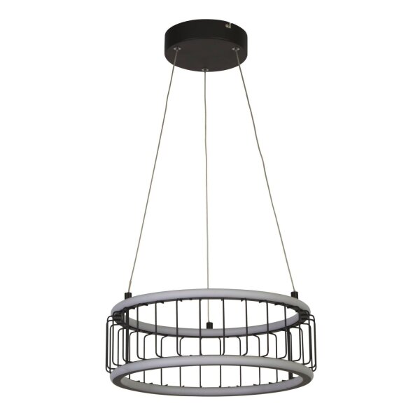 LED Pendelleuchte Ring Ø 38 cm Schwarz Weiß 3000 K 1976 lm