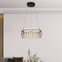 Suspension LED Ring &Oslash; 38 cm Noir Blanc 3000 K 1976 lm