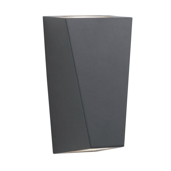 Applique extérieure Up Down IP44 noire 2x GU10 acier inoxydable H : 22cm