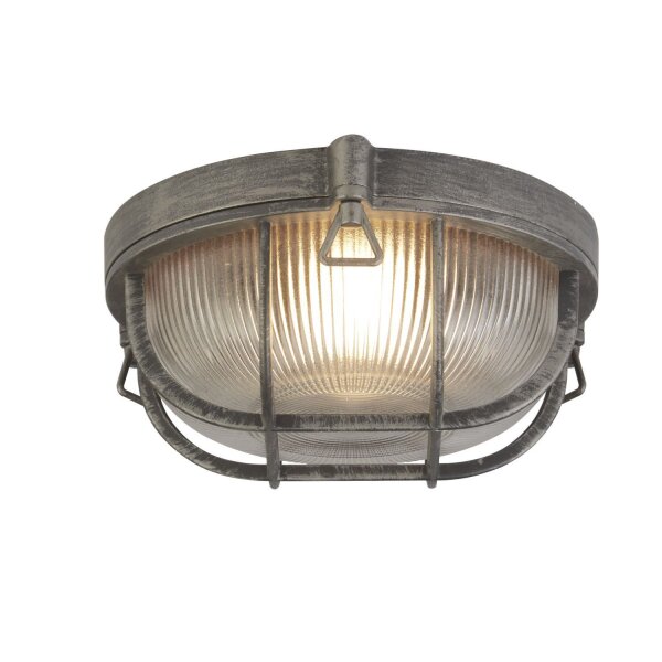 Wandleuchte außen in Silber Antik Maritim Ø 26,5 cm IP44