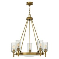 Jugendstil Kronleuchter mit Schirm in Messing
