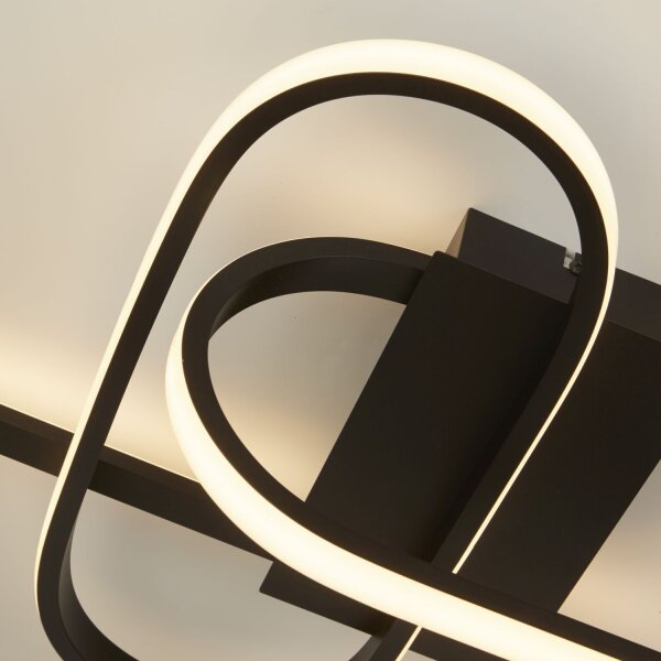LED Deckenlampe Schwarz 3000/4500/6500 K 1812 lm Metall