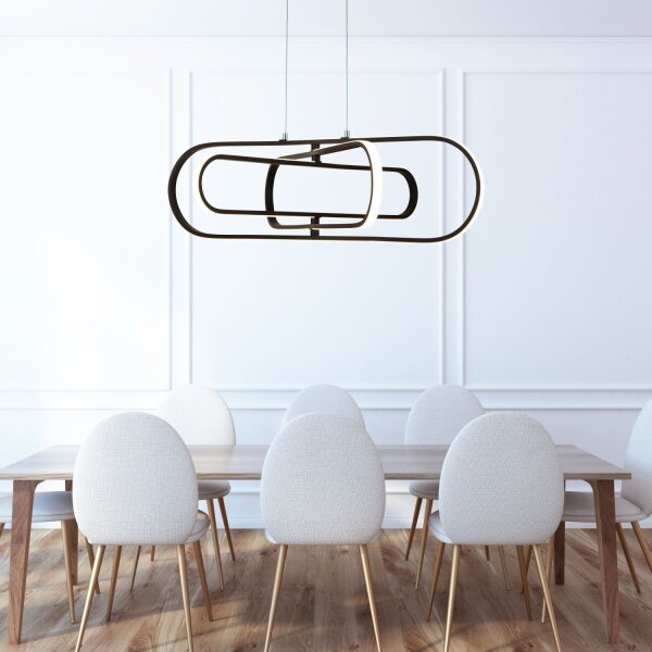 Hängelampe LED Schwarz einstellbare Lichtfarbe B: 80 cm